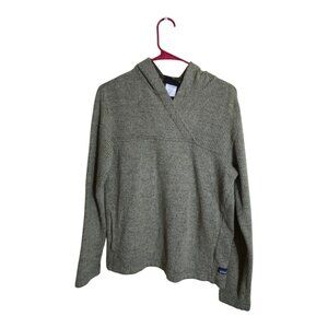 patagonia sweater women M Green Cable Knit Preppy Hoodie Minimalist Grandpa Core